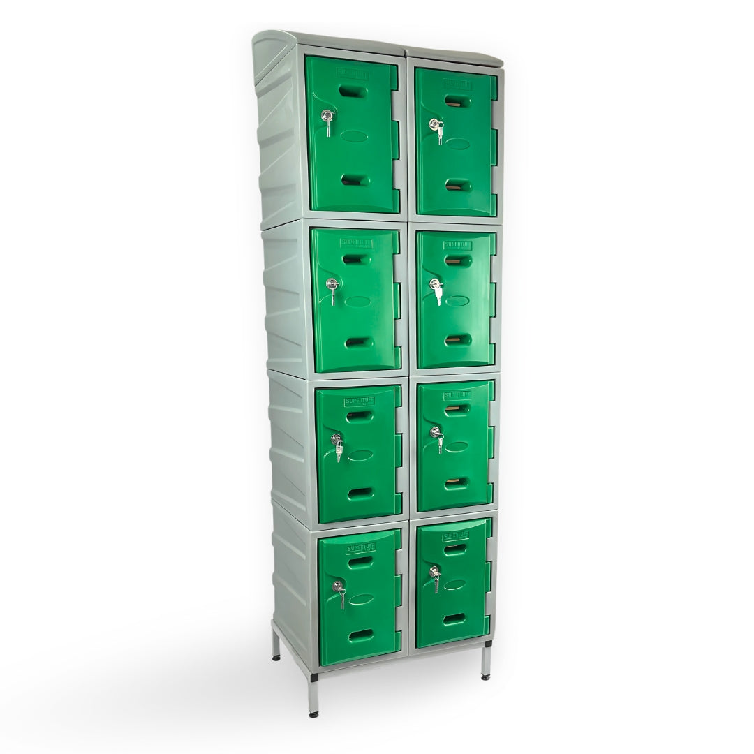 8 Door Plastic Staff Locker Set – Supertuff Small Lockers