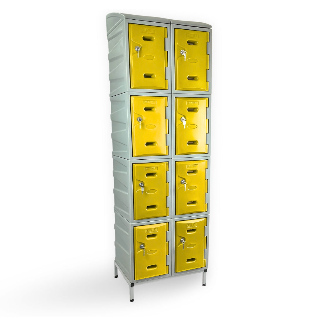 8 Door Plastic Staff Locker Set – Supertuff Small Lockers