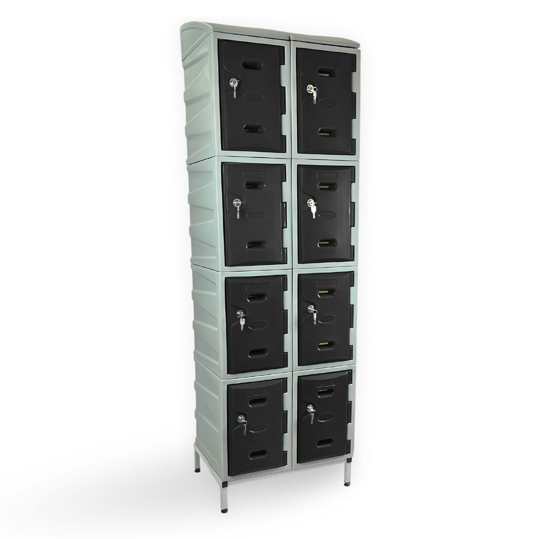 8 Door Plastic Staff Locker Set – Supertuff Small Lockers