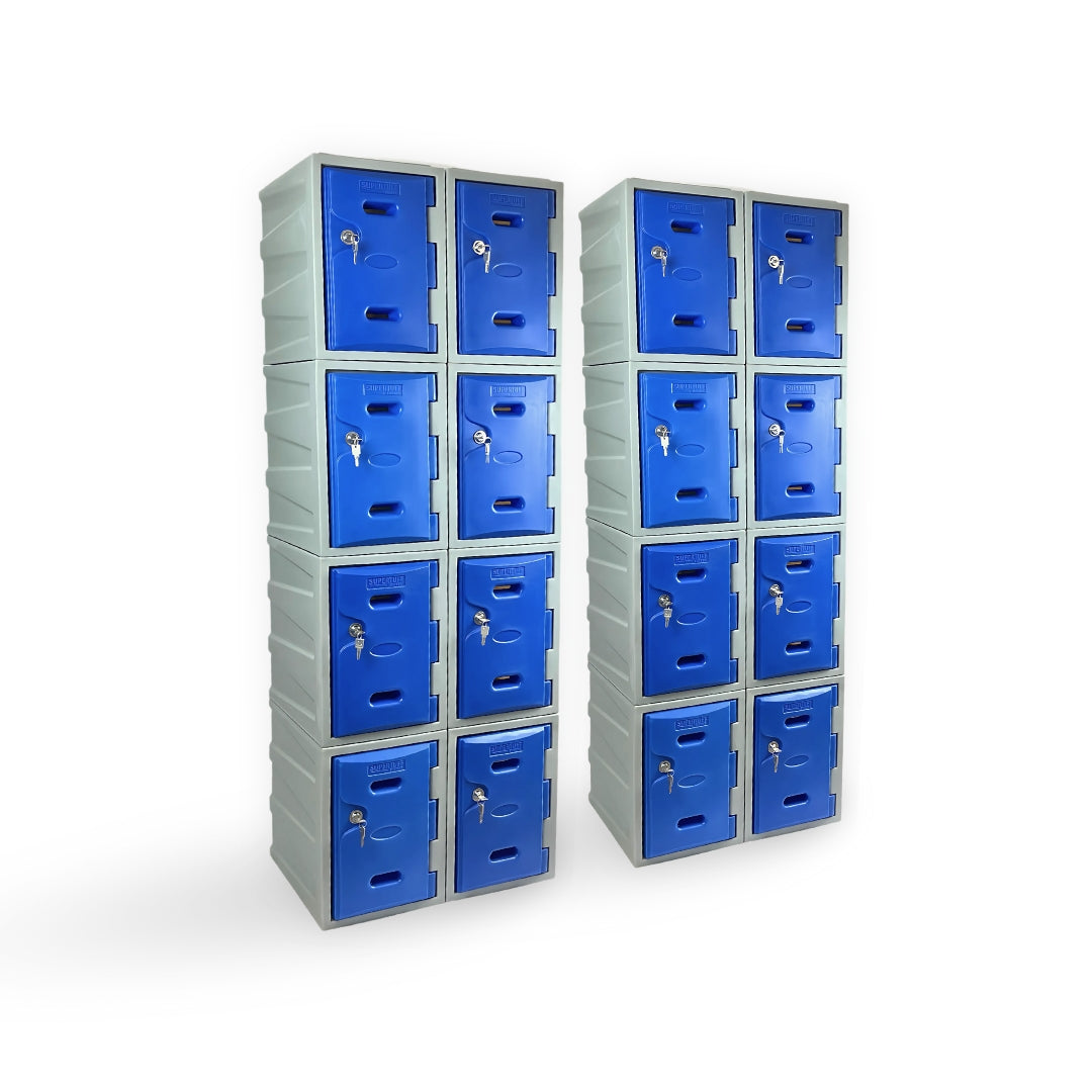 16 Door Plastic Staff Locker Set – Supertuff Small Lockers