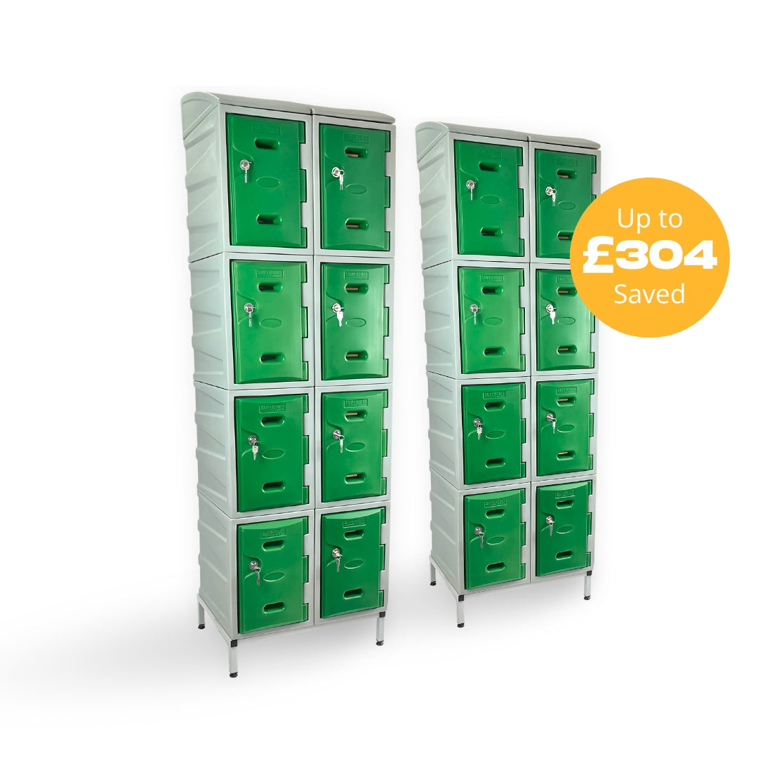16 Door Plastic Staff Locker Set – Supertuff Small Lockers