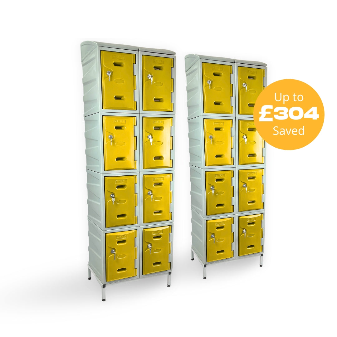 16 Door Plastic Staff Locker Set – Supertuff Small Lockers
