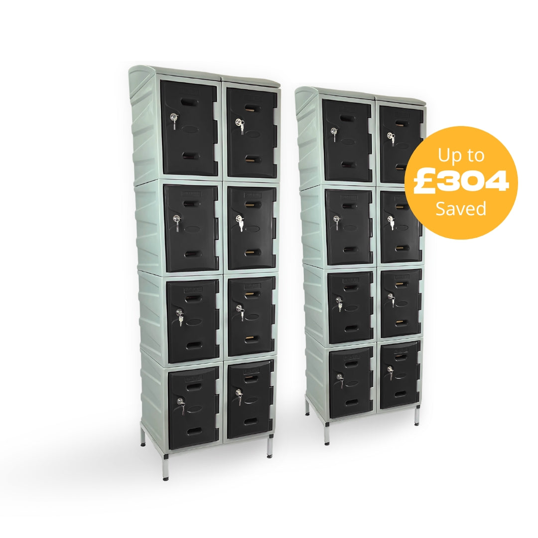 16 Door Plastic Staff Locker Set – Supertuff Small Lockers