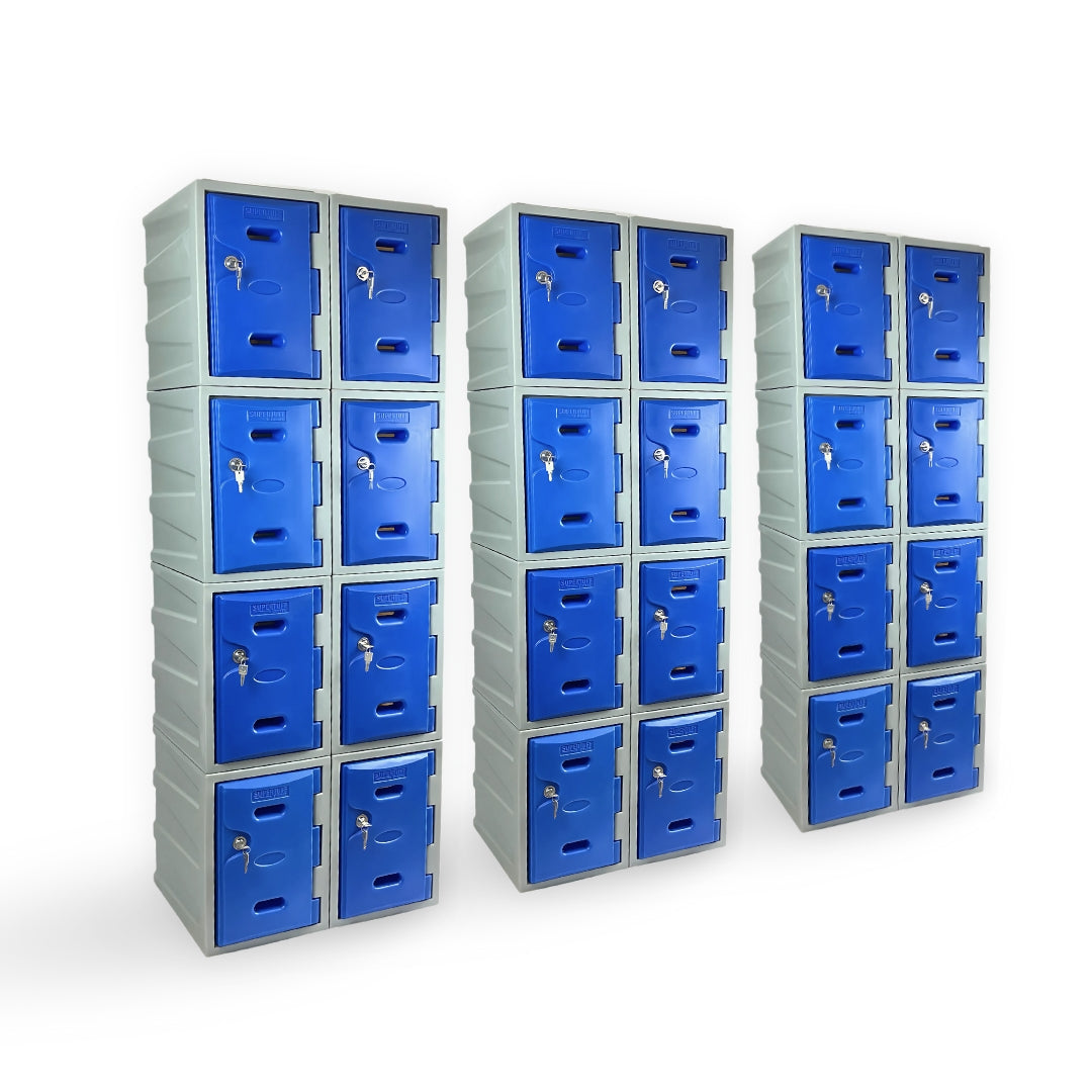 24 Door Plastic Staff Locker Set – Supertuff Small Lockers