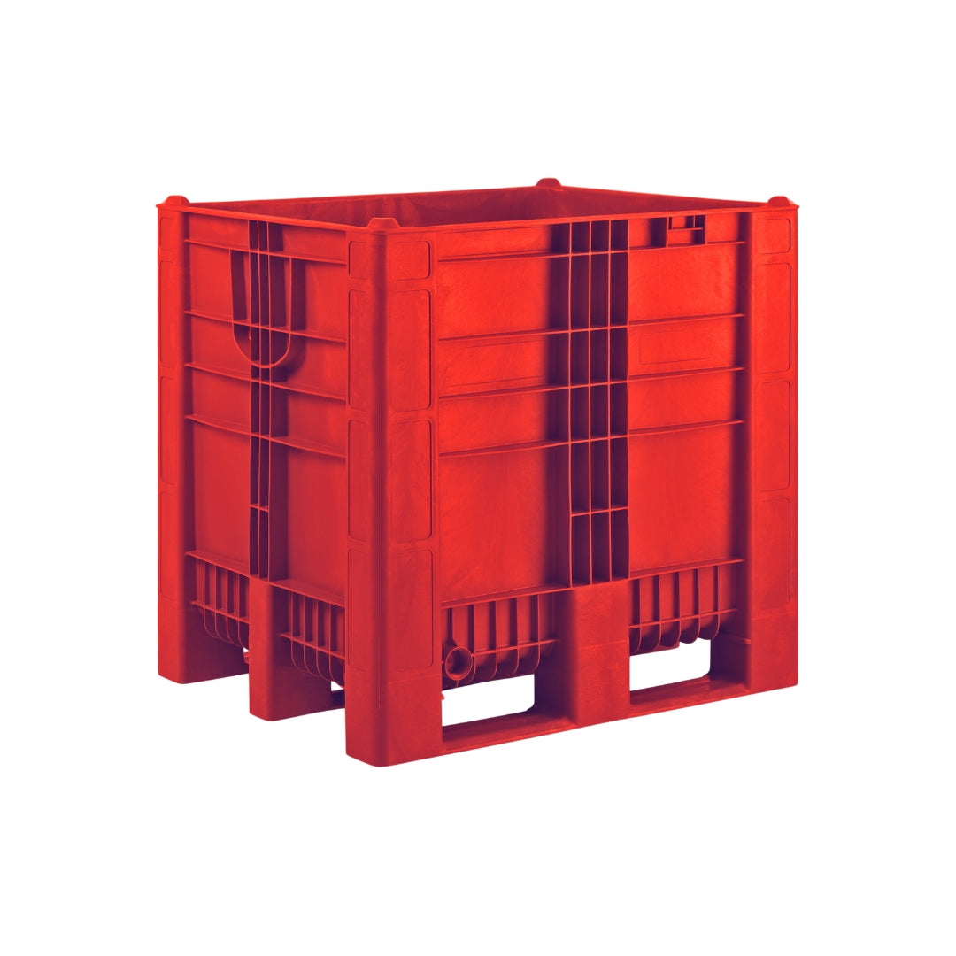 Double Height Plastic Pallet Box – 1000L, Closed Walls, 3 Runners