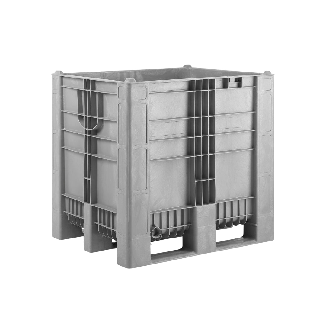 Double Height Plastic Pallet Box – 1000L, Closed Walls, 3 Runners