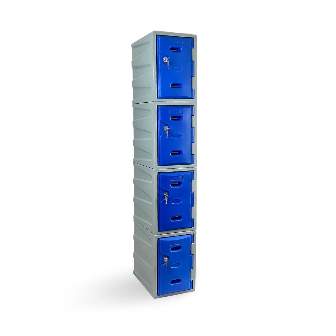 4 Door Plastic Staff Locker Set – Supertuff Small Lockers