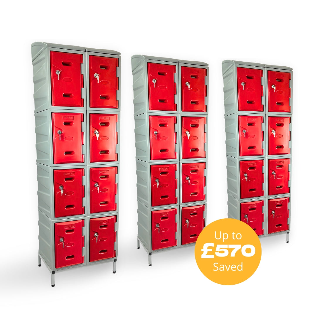 24 Door Plastic Staff Locker Set – Supertuff Small Lockers