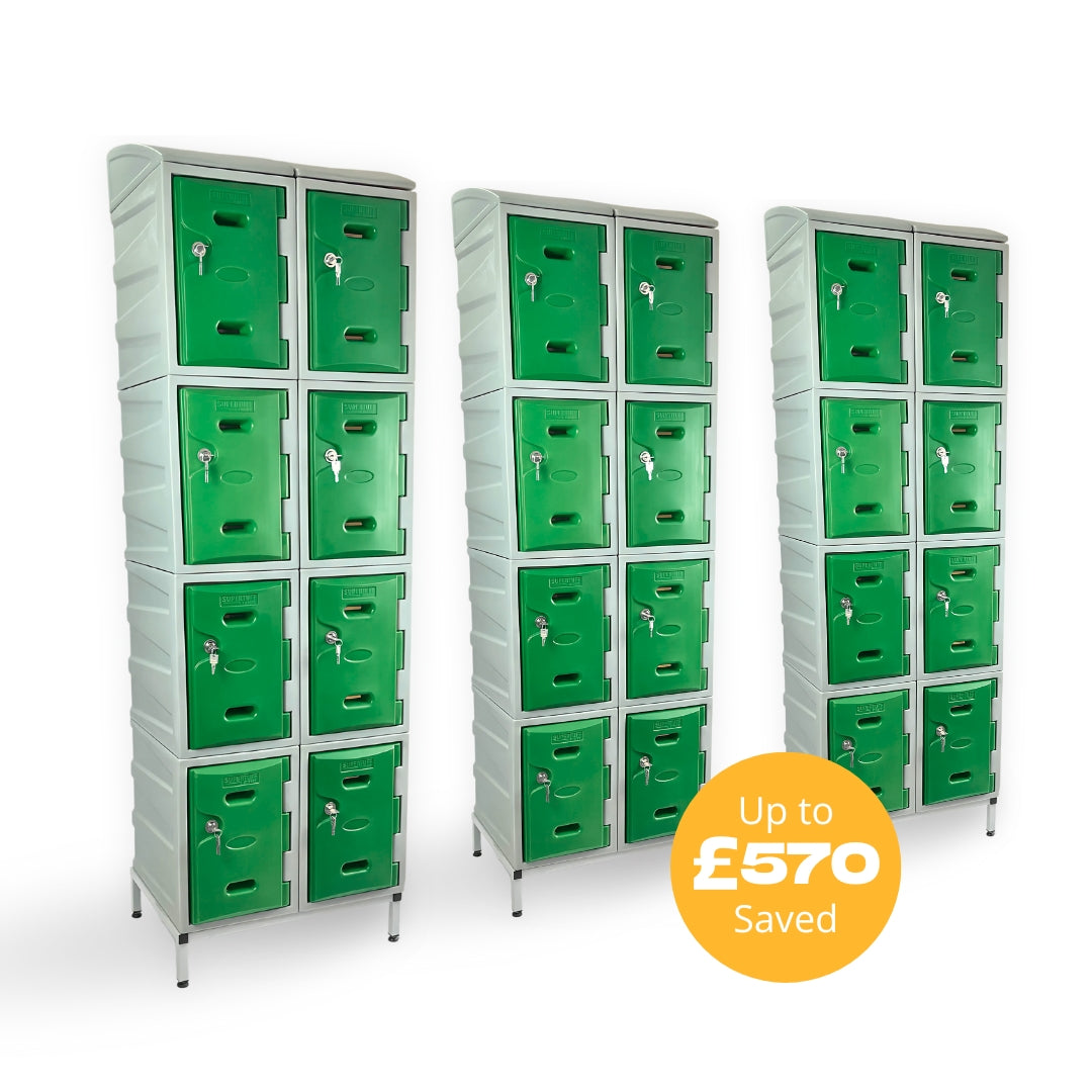 24 Door Plastic Staff Locker Set – Supertuff Small Lockers