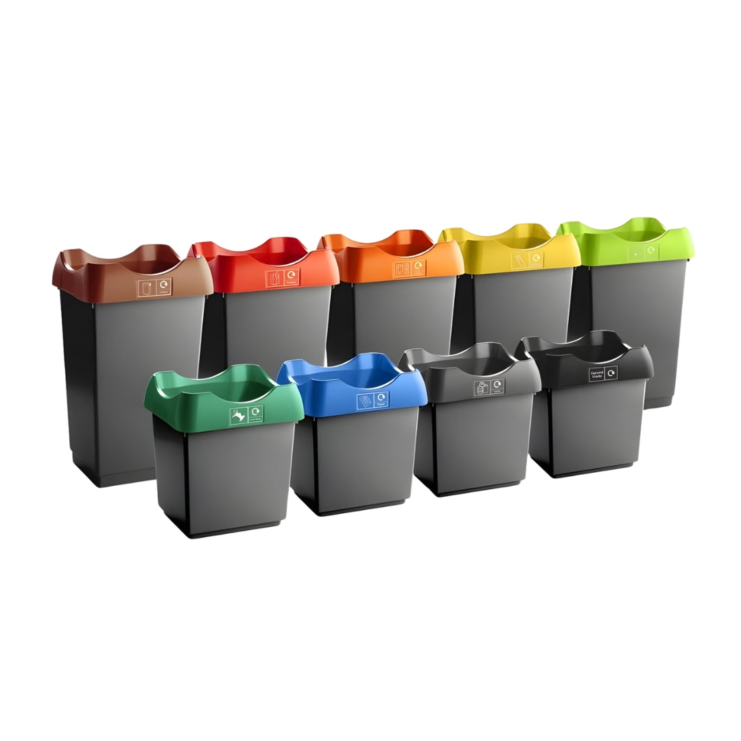Open-Top Indoor Recycling Bin with Colour-Coded Lid