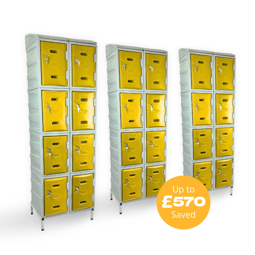 24 Door Plastic Staff Locker Set – Supertuff Small Lockers