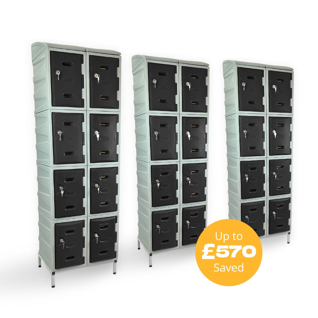 24 Door Plastic Staff Locker Set – Supertuff Small Lockers