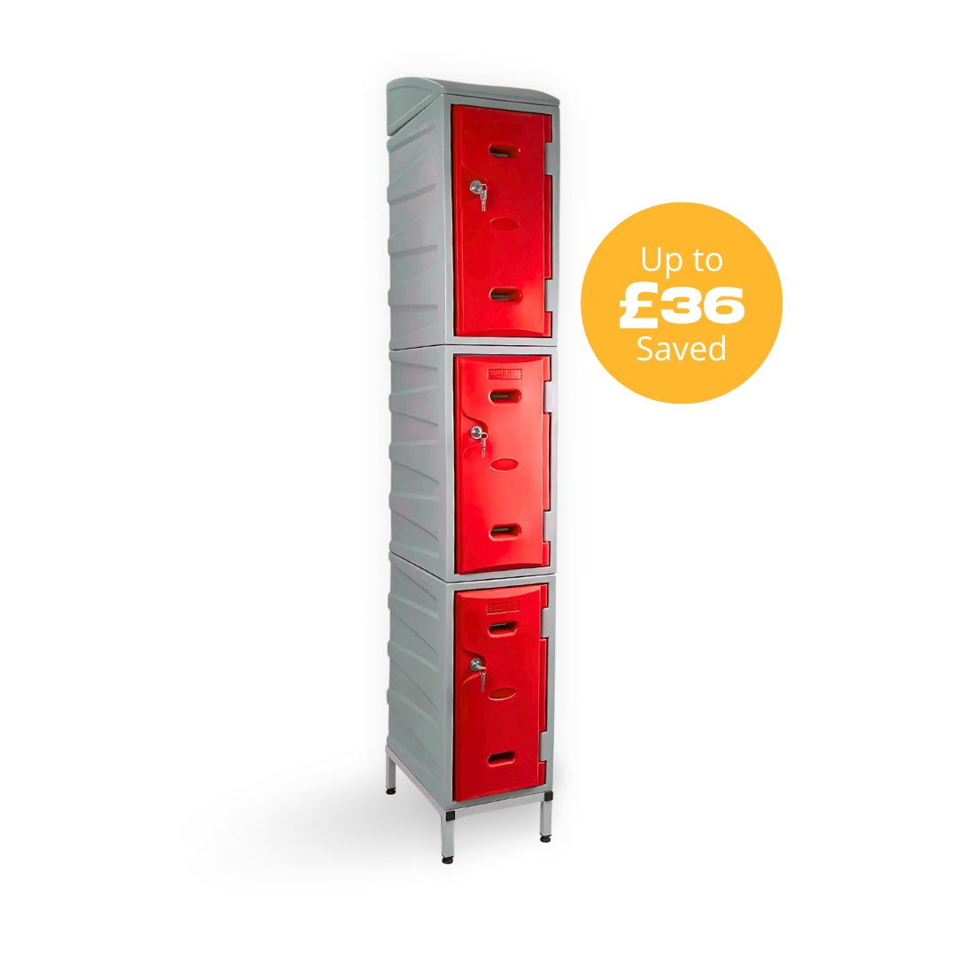 3 Door Plastic Staff Locker Set – Supertuff Medium Lockers