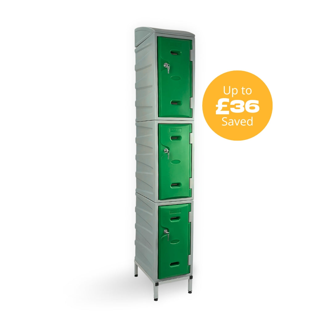 3 Door Plastic Staff Locker Set – Supertuff Medium Lockers
