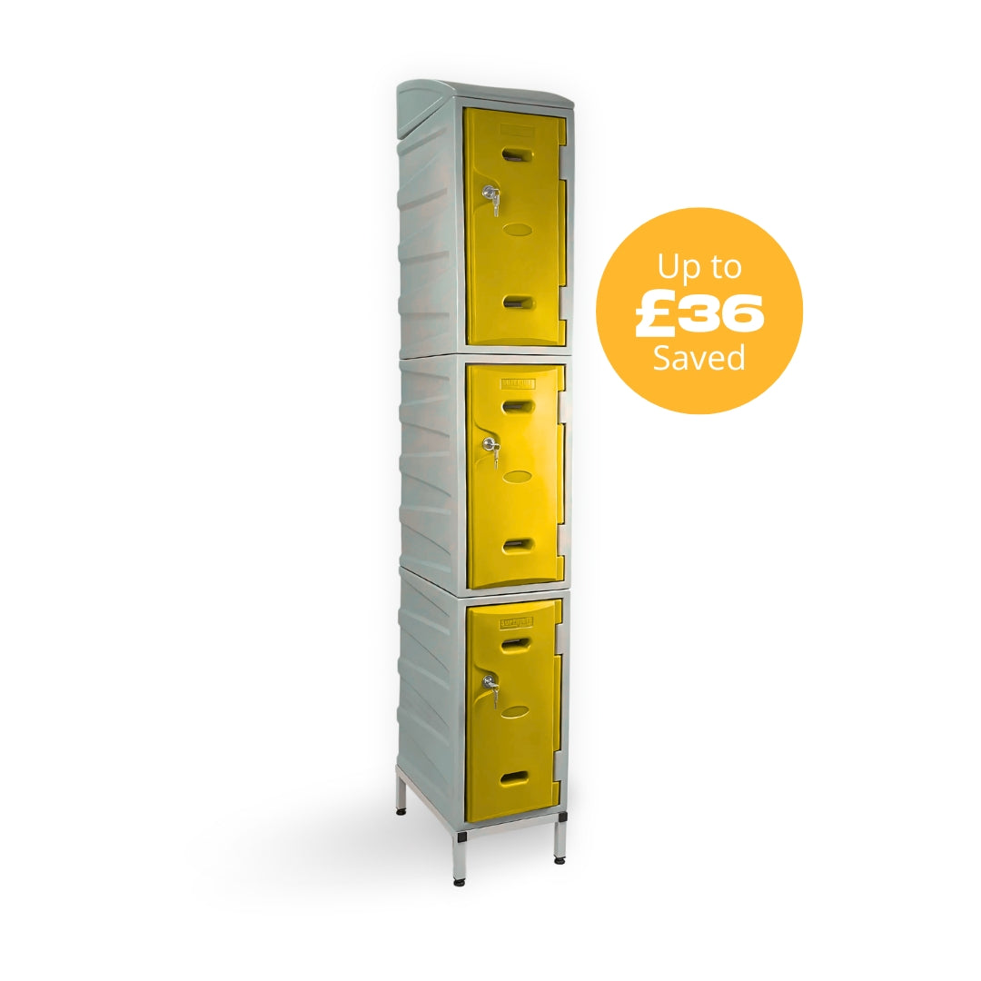 3 Door Plastic Staff Locker Set – Supertuff Medium Lockers