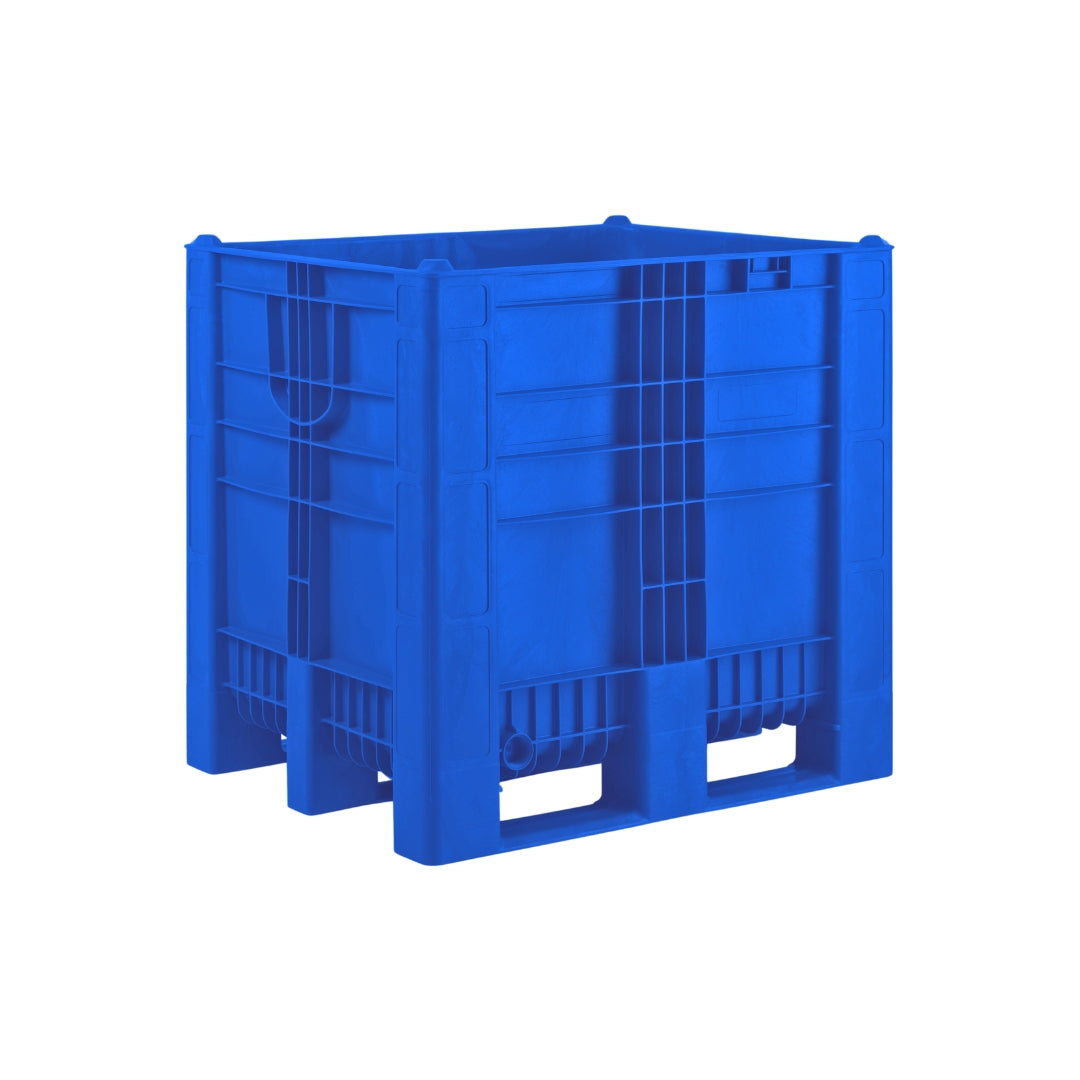 Double Height Plastic Pallet Box – 1000L, Closed Walls, 3 Runners