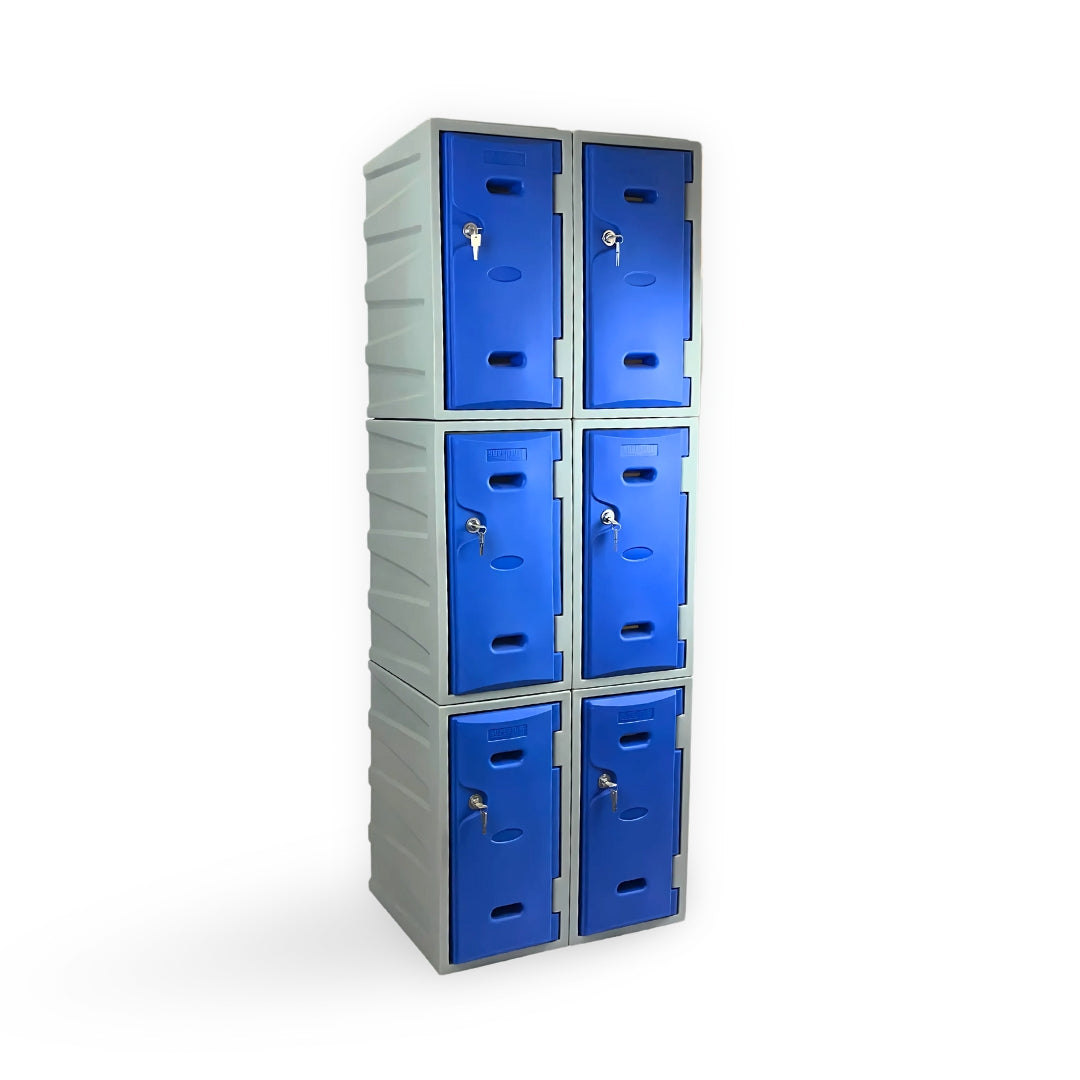 6 Door Plastic Staff Locker Set – Supertuff Medium Lockers