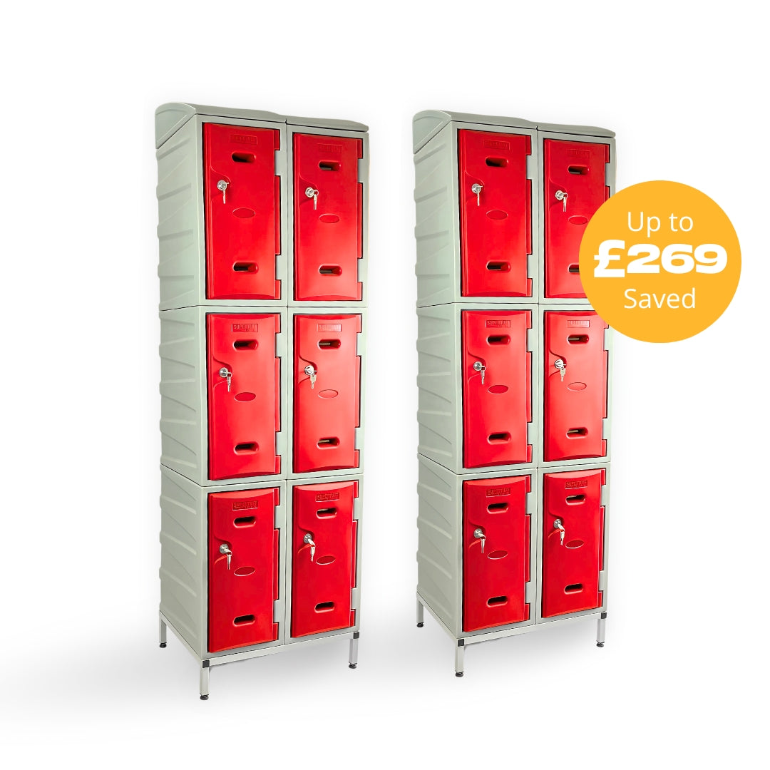 12 Door Plastic Staff Locker Set – Supertuff Medium Lockers