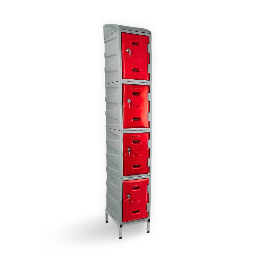 4 Door Plastic Staff Locker Set – Supertuff Small Lockers