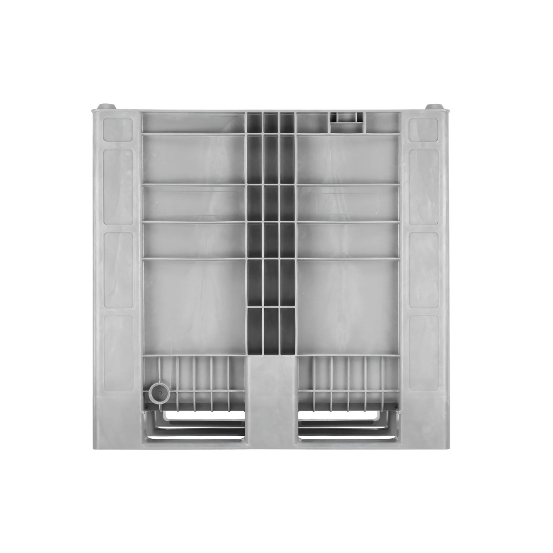 Double Height Plastic Pallet Box – 1000L, Closed Walls, 3 Runners