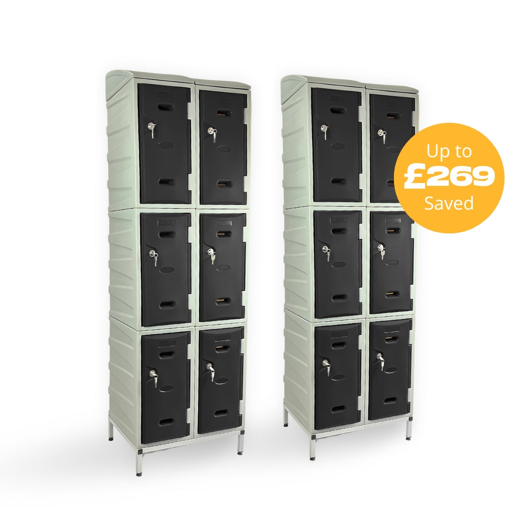 12 Door Plastic Staff Locker Set – Supertuff Medium Lockers