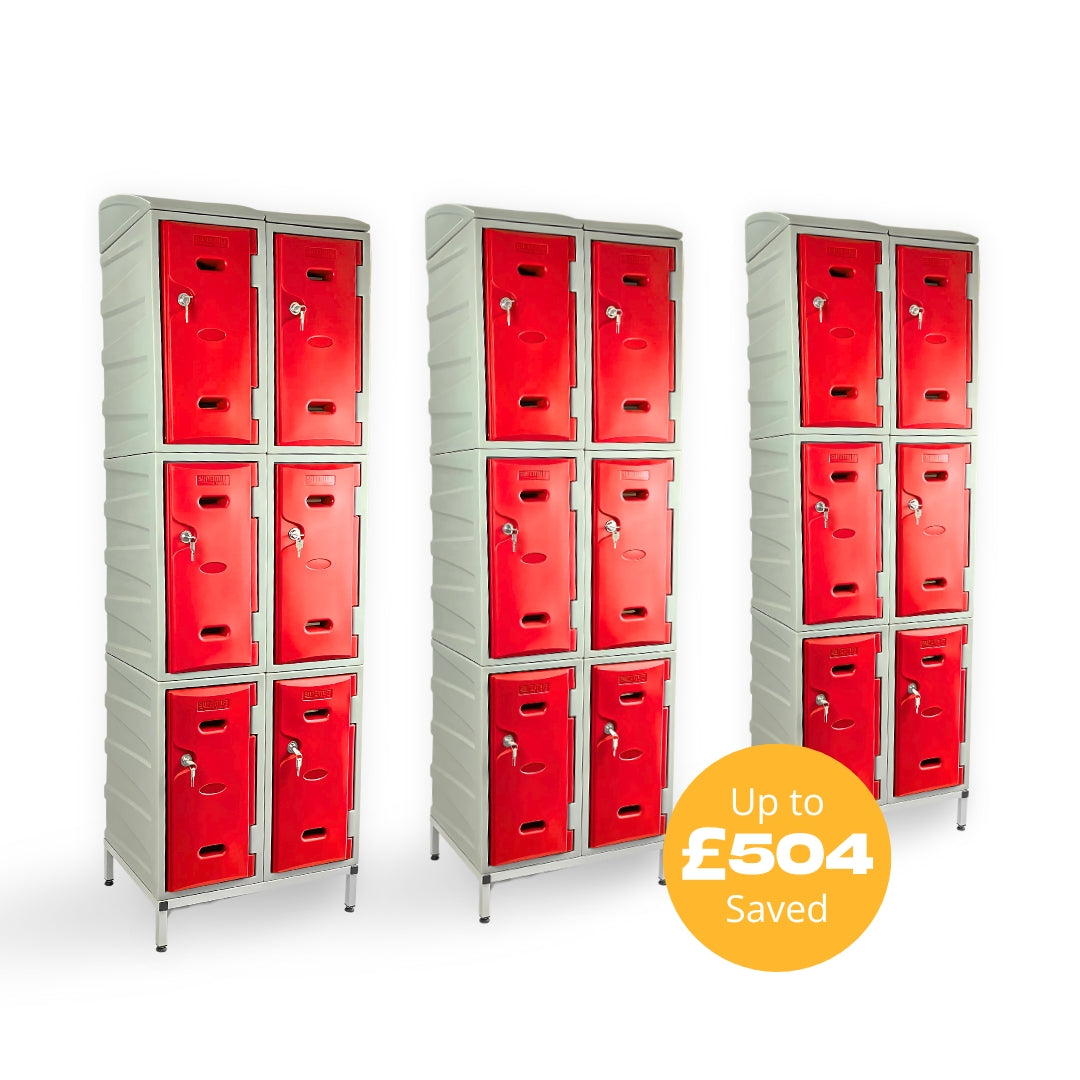 18 Door Plastic Staff Locker Set – Supertuff Medium Lockers