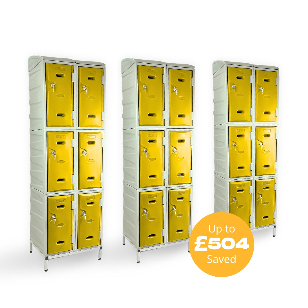 18 Door Plastic Staff Locker Set – Supertuff Medium Lockers