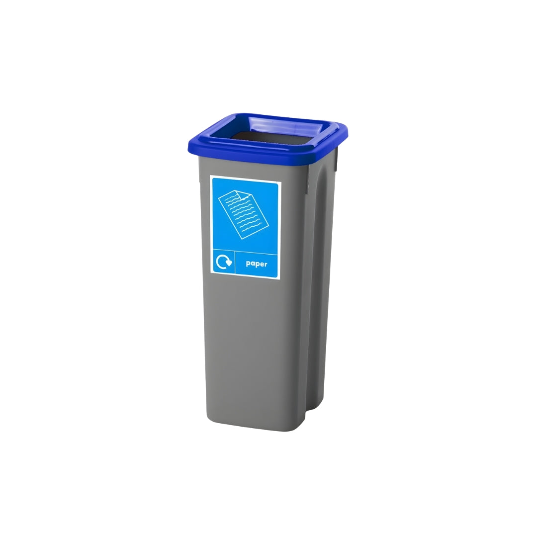 Slimline Plastic Recycling Bin with Colour-Coded Lid
