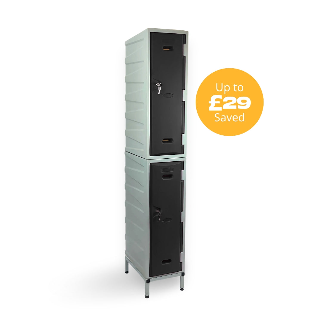 2 Door Plastic Staff Locker Set – Supertuff Large Lockers