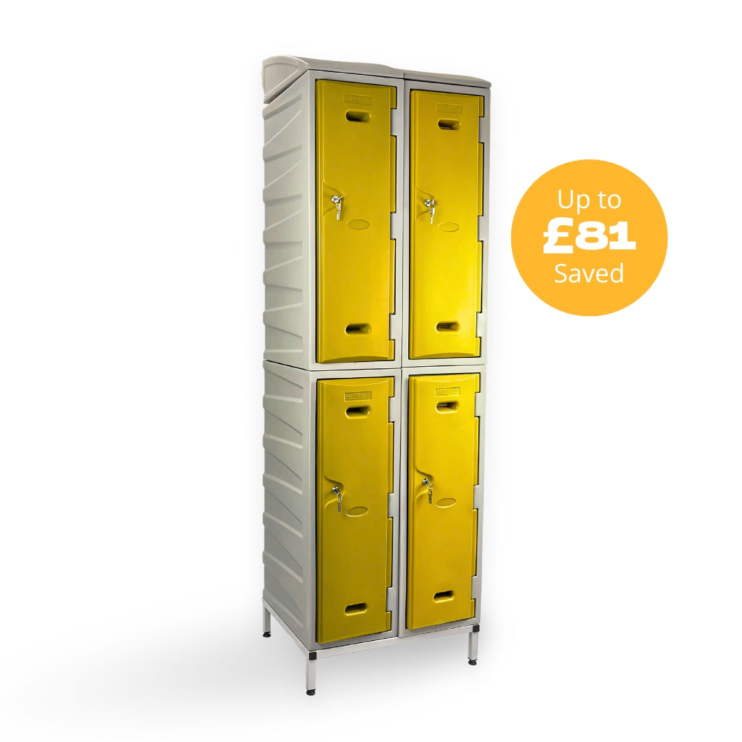 4 Door Plastic Staff Locker Set – Supertuff Large Lockers