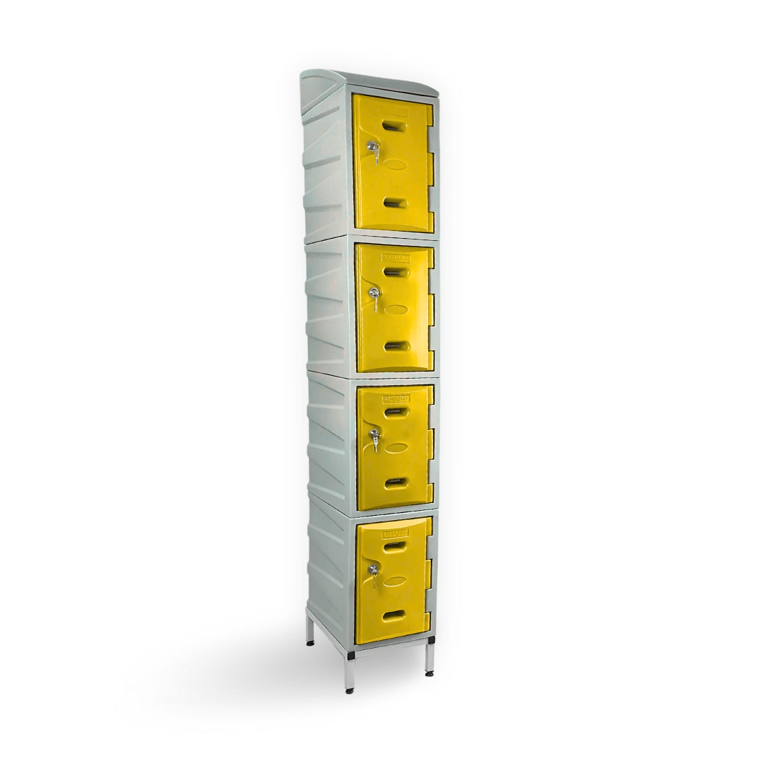 4 Door Plastic Staff Locker Set – Supertuff Small Lockers