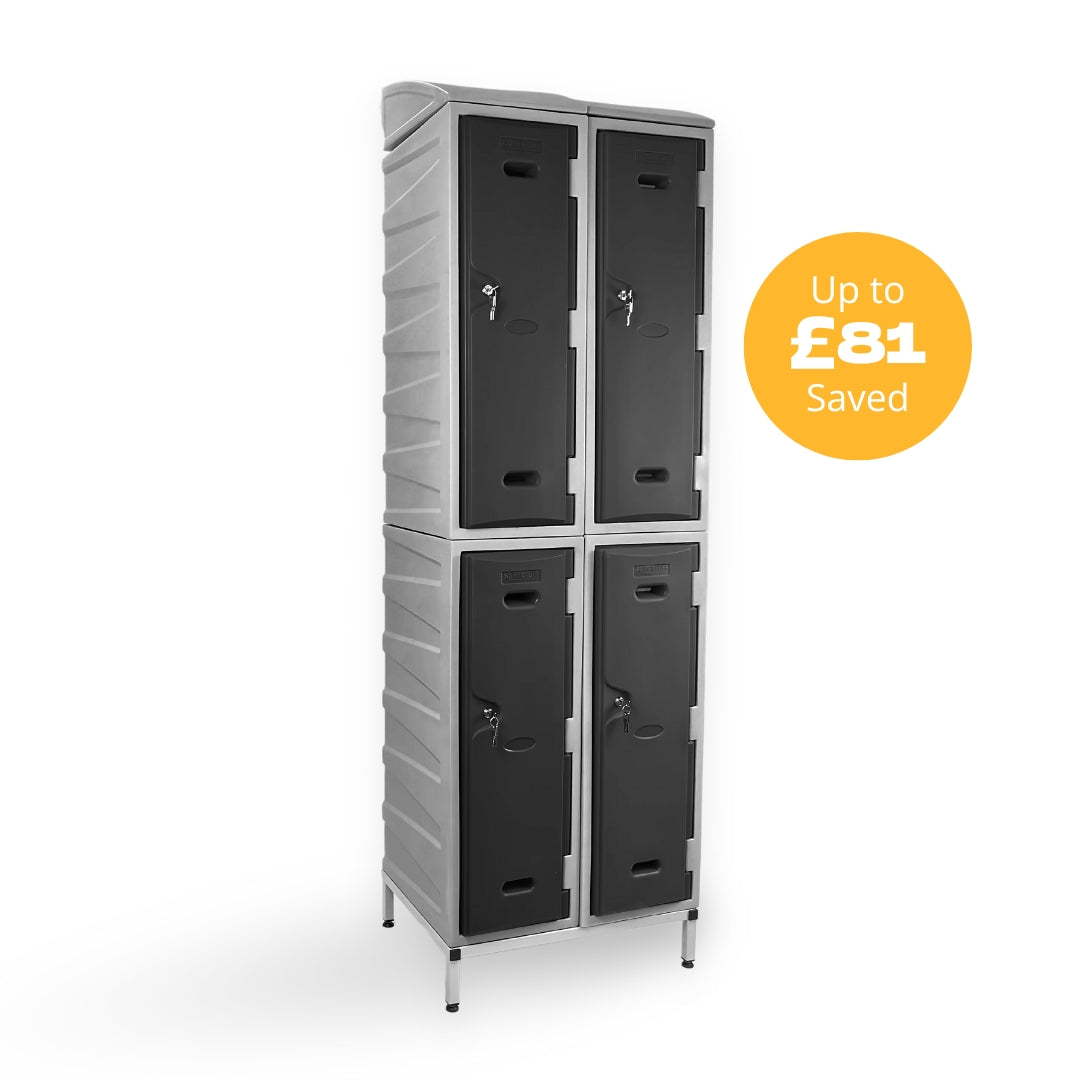4 Door Plastic Staff Locker Set – Supertuff Large Lockers
