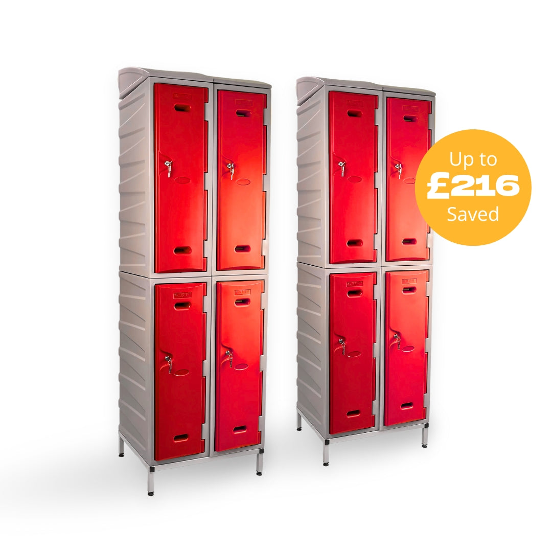 8 Door Plastic Staff Locker Set – Supertuff Large Lockers