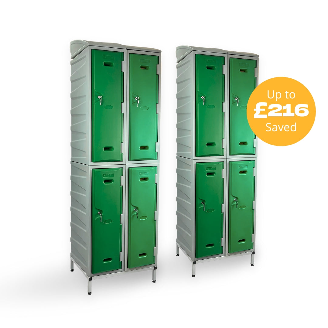 8 Door Plastic Staff Locker Set – Supertuff Large Lockers
