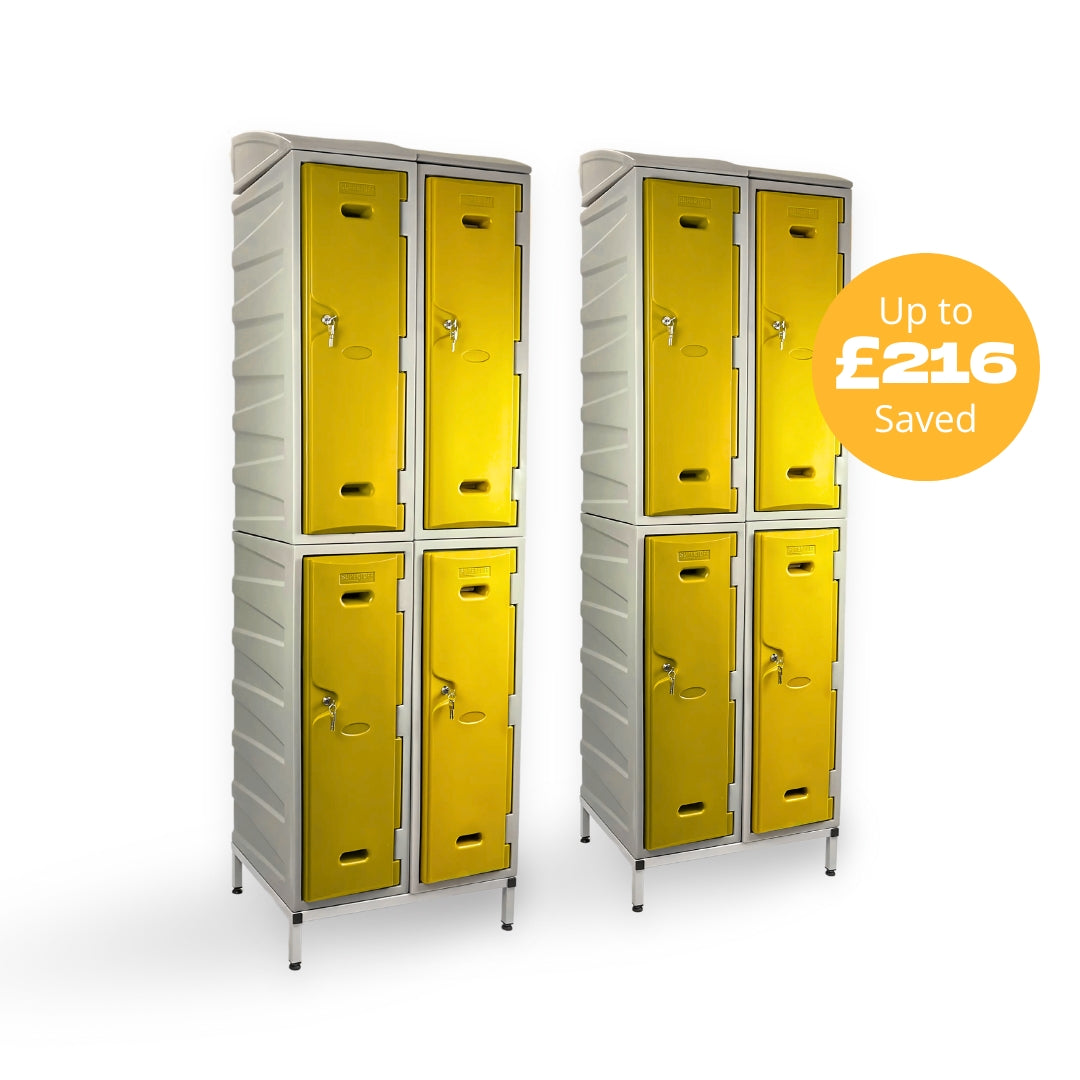 8 Door Plastic Staff Locker Set – Supertuff Large Lockers