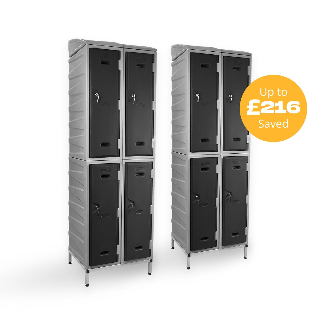 8 Door Plastic Staff Locker Set – Supertuff Large Lockers