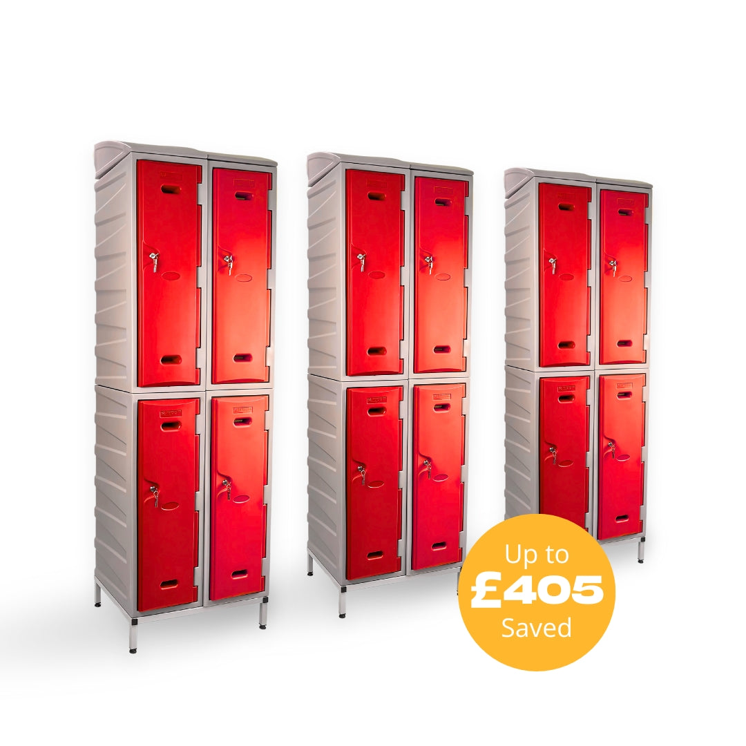 12 Door Plastic Staff Locker Set – Supertuff Large Lockers