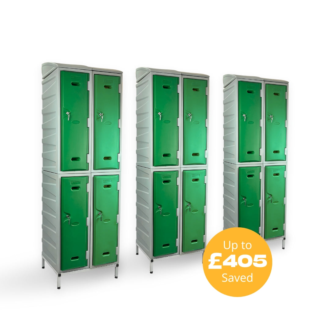 12 Door Plastic Staff Locker Set – Supertuff Large Lockers