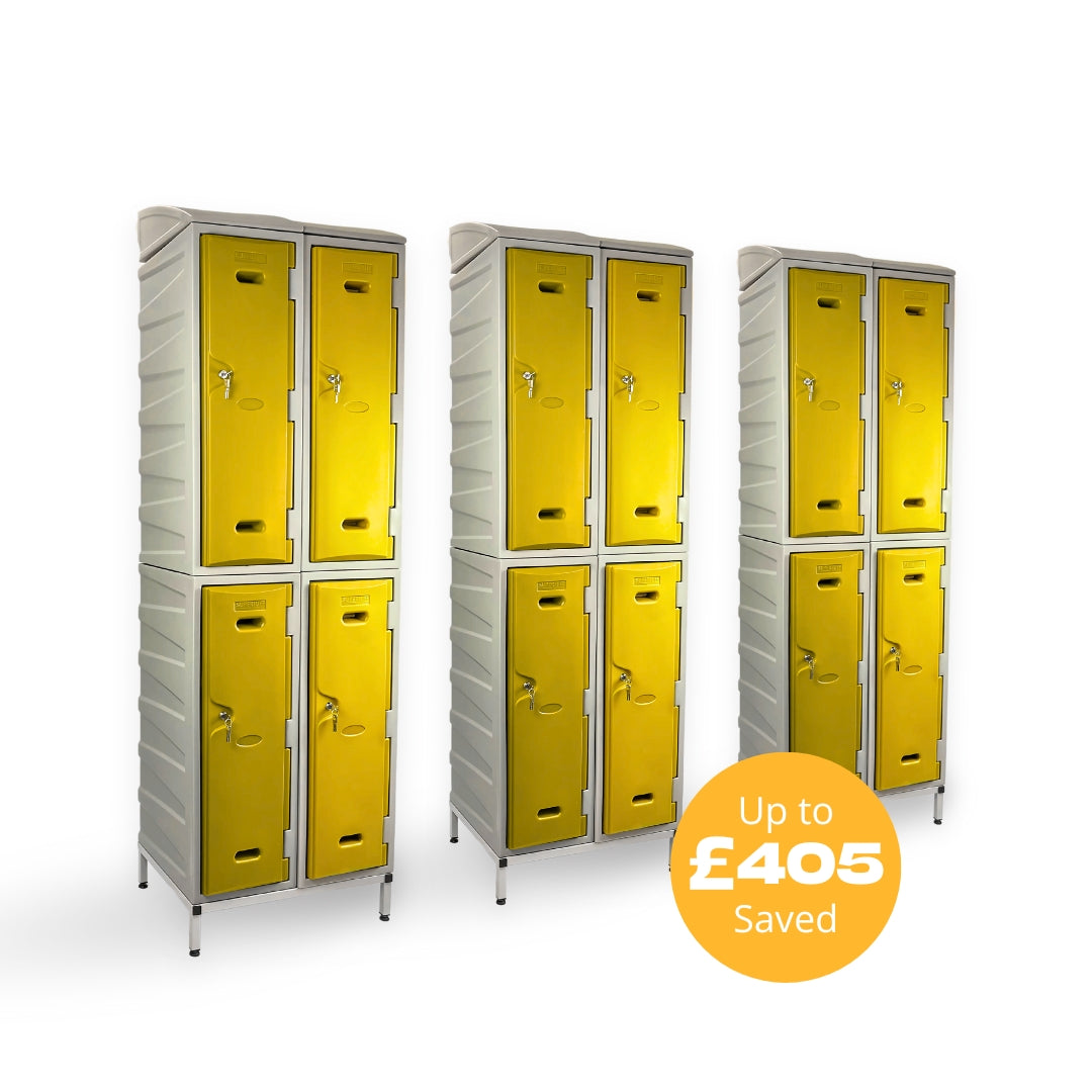 12 Door Plastic Staff Locker Set – Supertuff Large Lockers