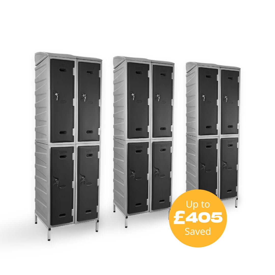12 Door Plastic Staff Locker Set – Supertuff Large Lockers