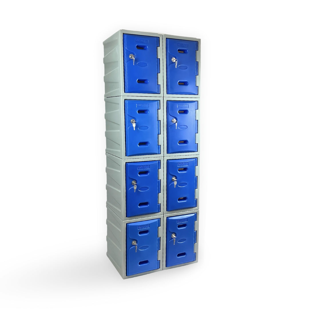 8 Door Plastic Staff Locker Set – Supertuff Small Lockers