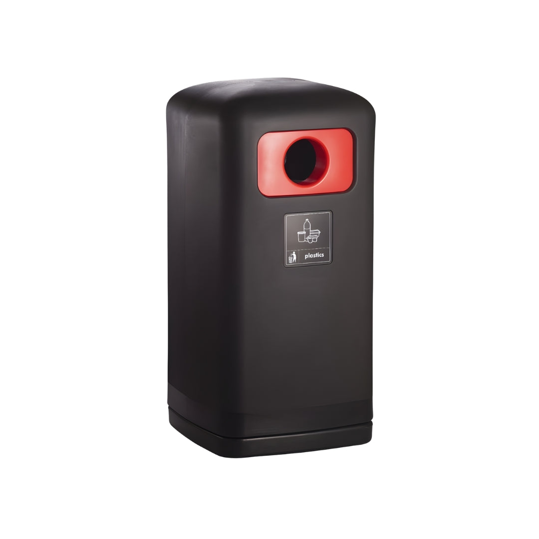 100 Litre Outdoor Recycling Litter Bin with Colour-Coded Aperture