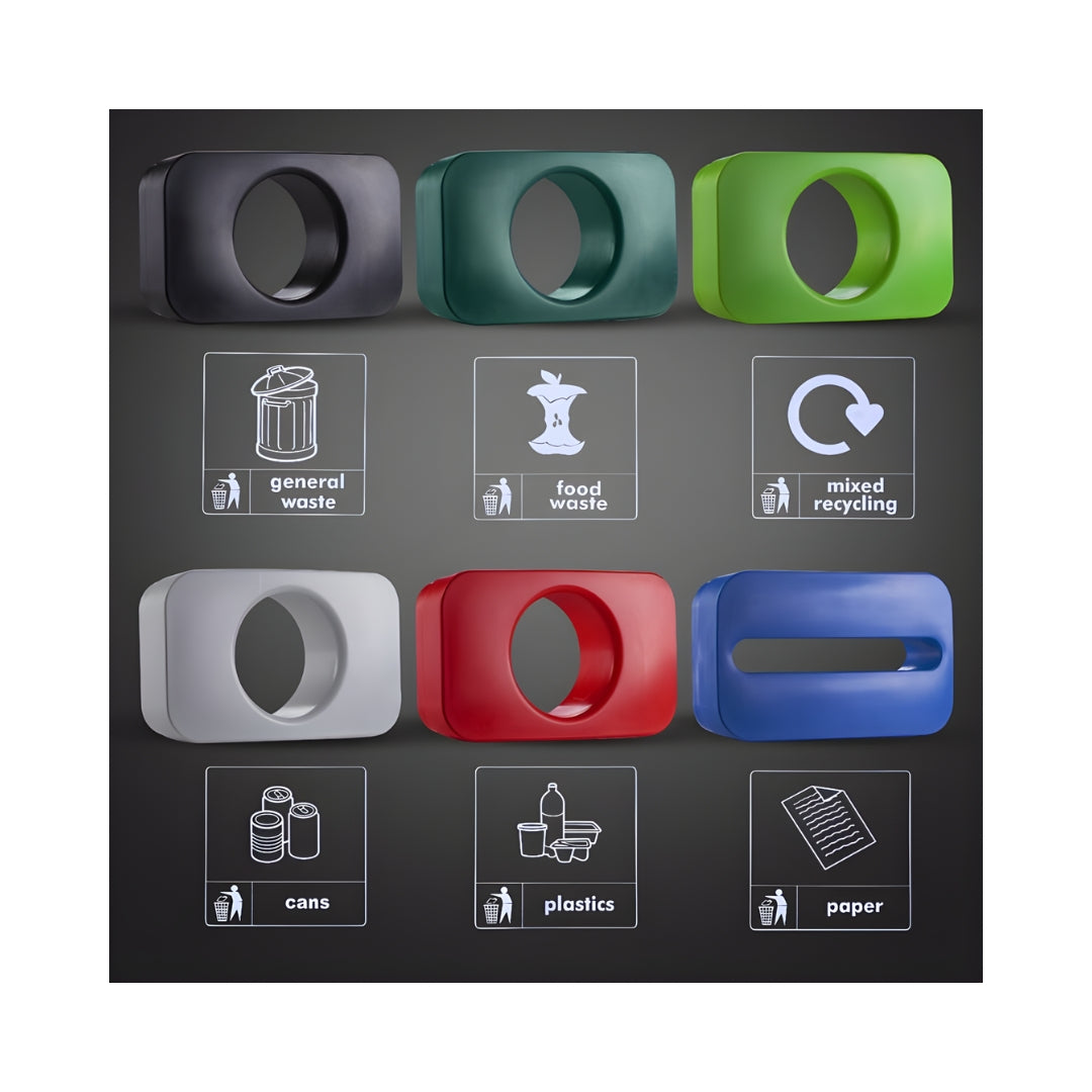 100 Litre Outdoor Recycling Litter Bin with Colour-Coded Aperture