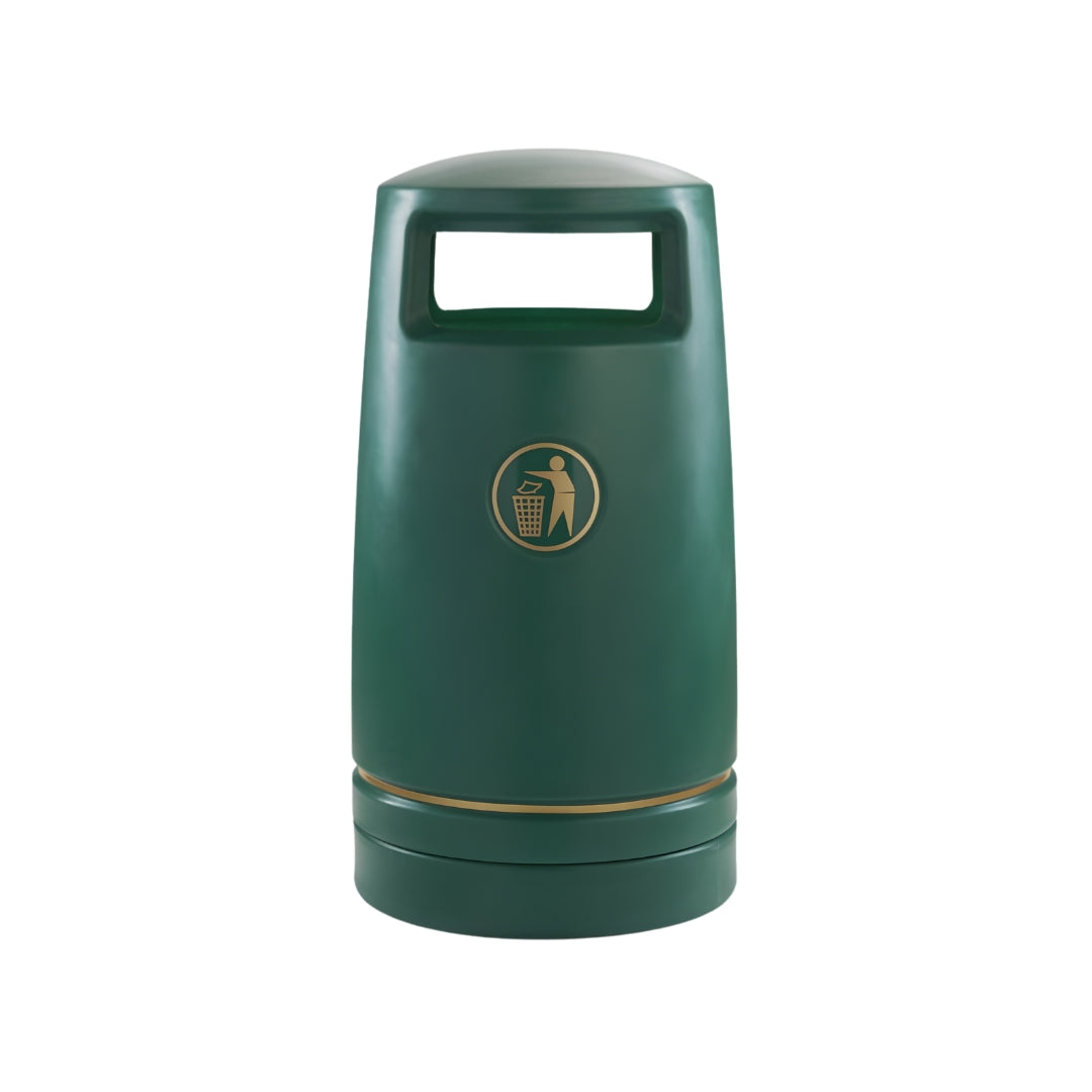 100 Litre Outdoor Plastic Hooded Litter Bin for Streets & Public Spaces