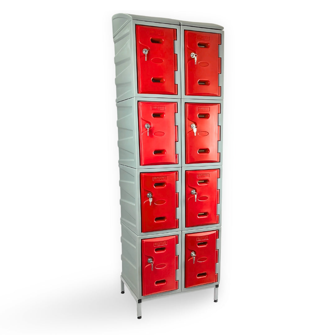 8 Door Plastic Staff Locker Set – Supertuff Small Lockers