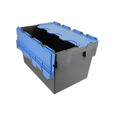 Plastic Storage Tote Box – 70L with Colour-Coded Lid (10 Pack)