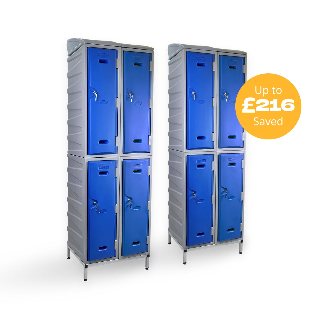 8 Door Plastic Staff Locker Set – Supertuff Large Lockers