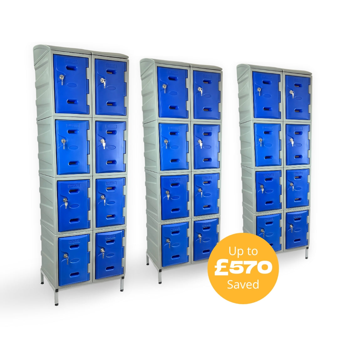24 Door Plastic Staff Locker Set – Supertuff Small Lockers