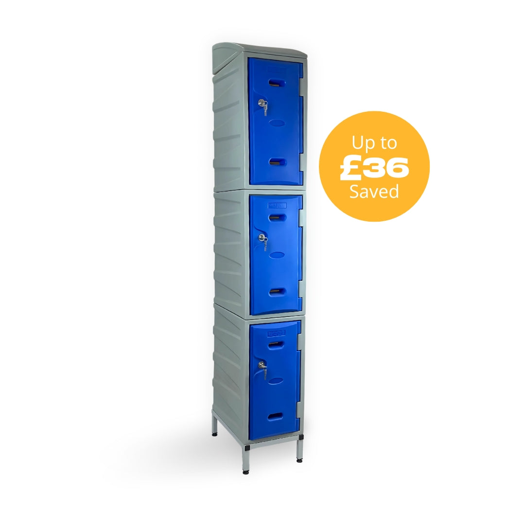 3 Door Plastic Staff Locker Set – Supertuff Medium Lockers
