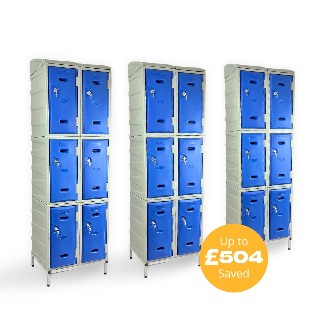18 Door Plastic Staff Locker Set – Supertuff Medium Lockers
